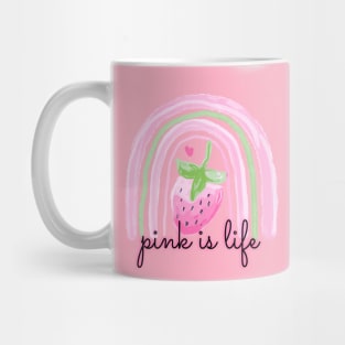 Pink Aesthetic: Pink Is Life, Strawberry Milk, Kawaii Rainbow, Pastel Pink Mug